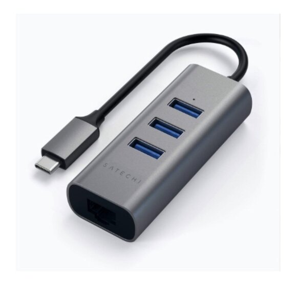 NIB -  Satechi Type-C 2-in-1 USB Hub with Ethernet - Picture 1 of 7